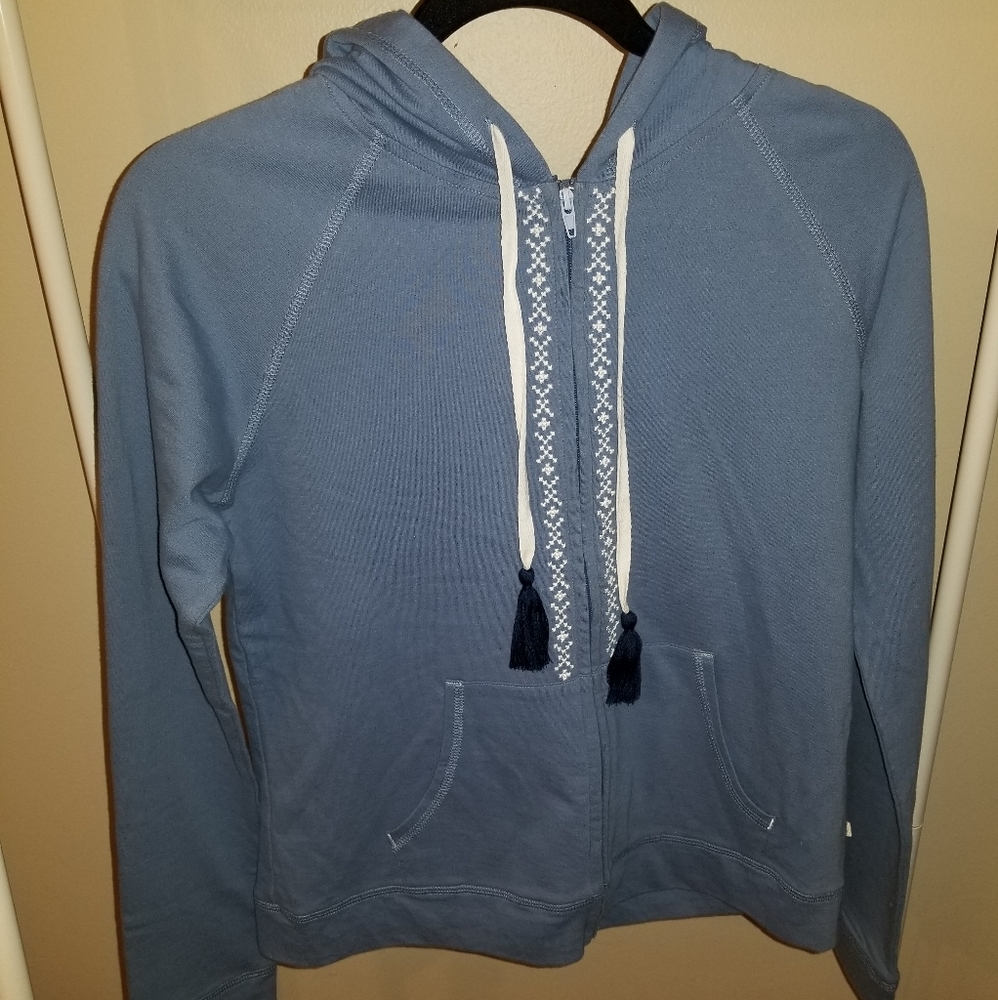 Lucky Brand Zip Hoodie/Sweatshirt S Blue Gray